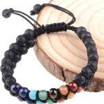 Seven Chakra Lava Double Layer Dori Bracelet - Image 5