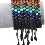 Seven Chakra Lava Double Layer Dori Bracelet - Image 3