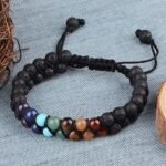 Seven Chakra Lava Double Layer Dori Bracelet - Image 4