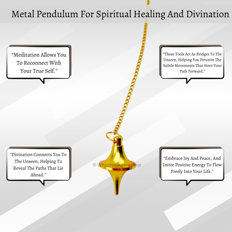 Gold Disc Cone Metal Pendulums - Image 6