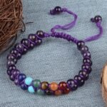 Seven Chakra Amethyst Double Layer Dori Bracelet - Image 4