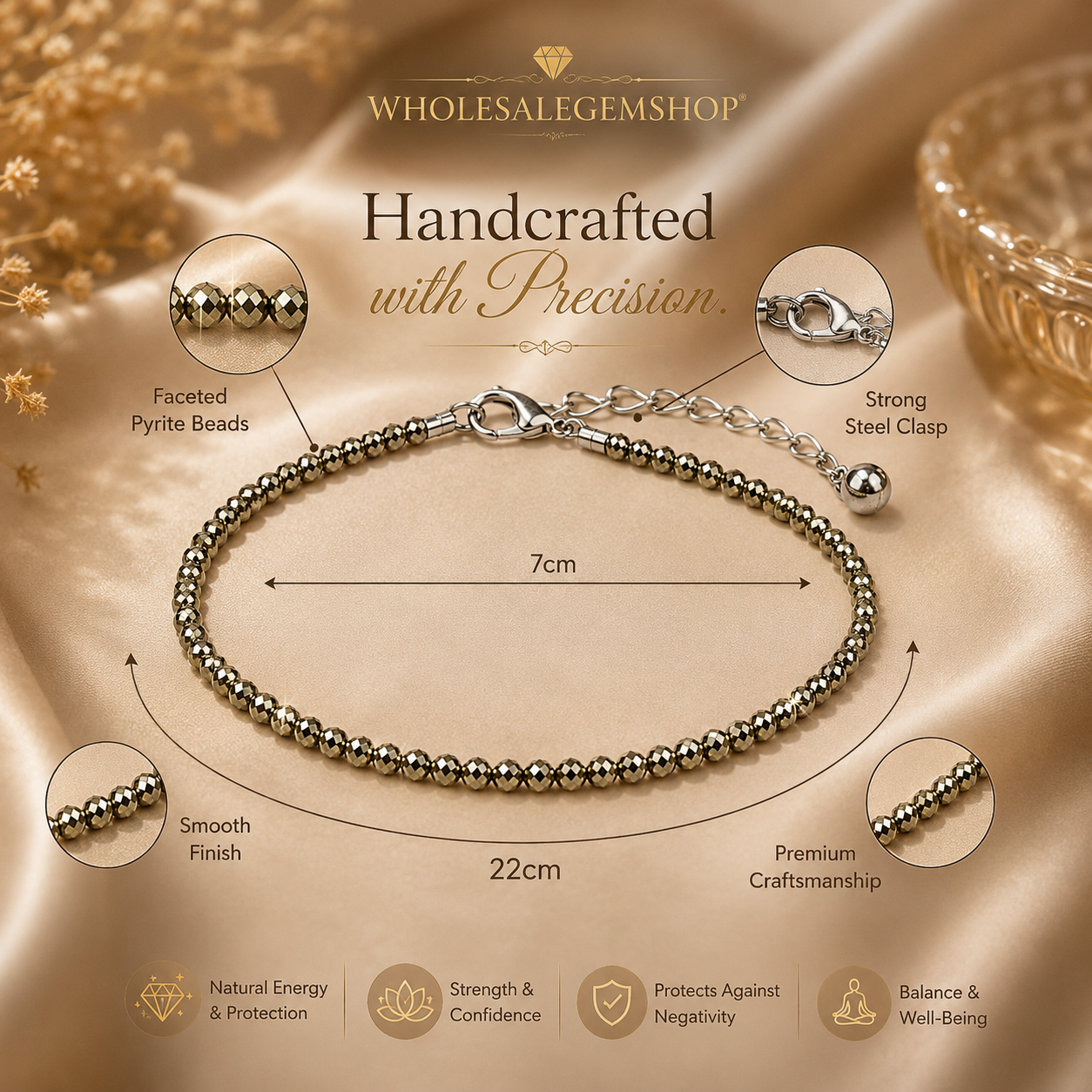 Raw Pyrite Anklet - Image 5