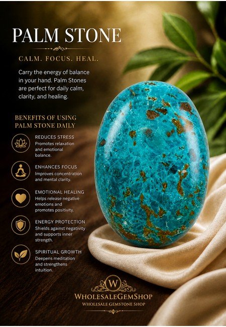 Chrysocolla Palm Stone - Image 3