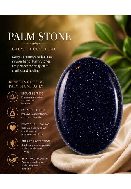 Blue Goldstone Palm Stone - Image 3