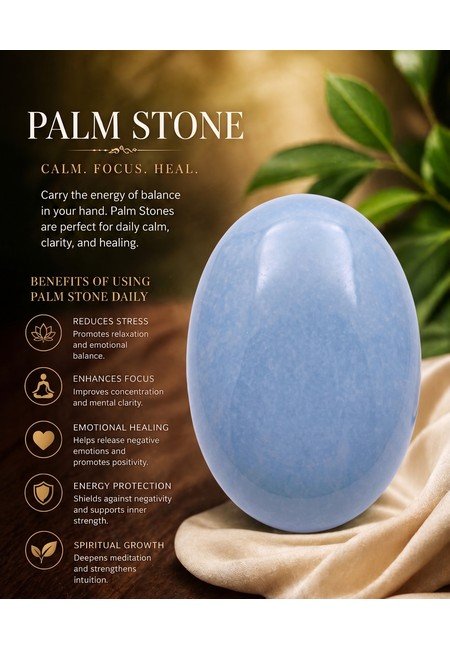 Angelite Palm Stone - Image 4