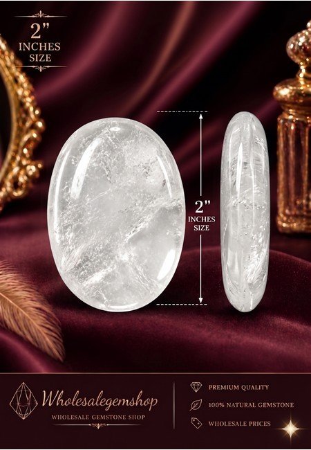 Clear Quartz Palm Stone - Image 4