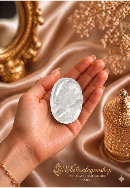 Clear Quartz Palm Stone - Image 3