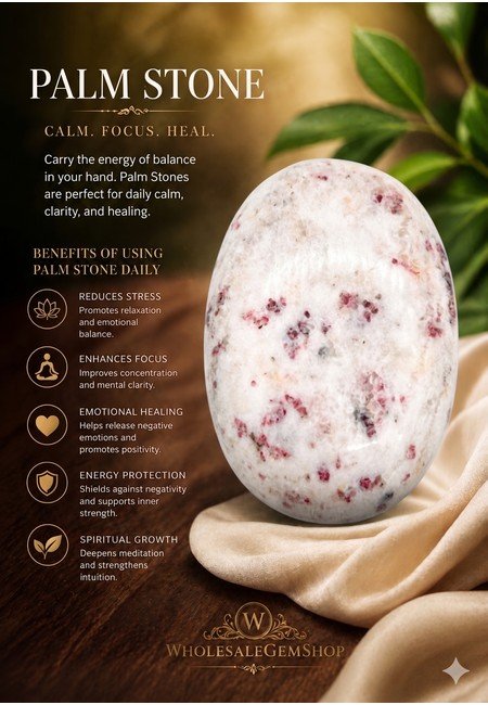 Cinnabarite Palm Stone - Image 3